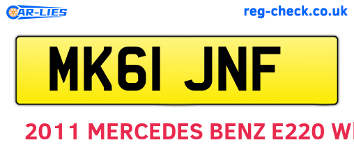 MK61JNF are the vehicle registration plates.