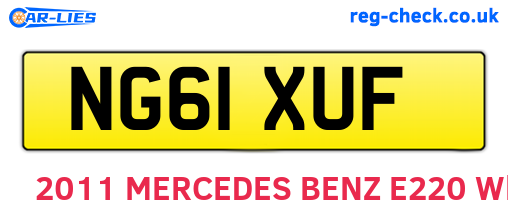 NG61XUF are the vehicle registration plates.