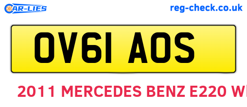 OV61AOS are the vehicle registration plates.