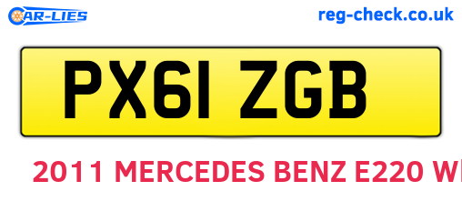 PX61ZGB are the vehicle registration plates.