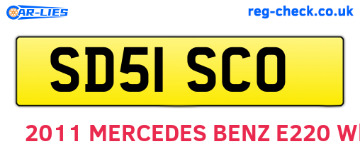 SD51SCO are the vehicle registration plates.