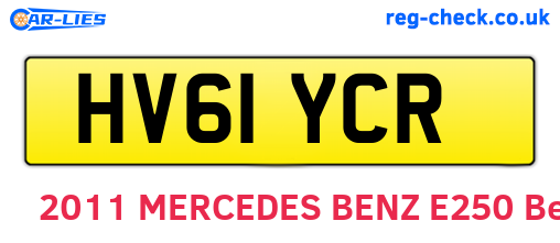 HV61YCR are the vehicle registration plates.