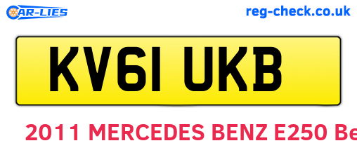 KV61UKB are the vehicle registration plates.