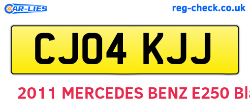 CJ04KJJ are the vehicle registration plates.