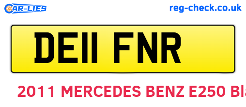 DE11FNR are the vehicle registration plates.