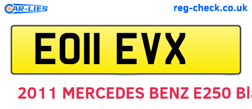 EO11EVX are the vehicle registration plates.