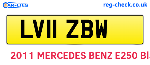 LV11ZBW are the vehicle registration plates.