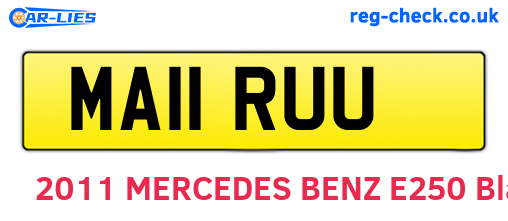 MA11RUU are the vehicle registration plates.