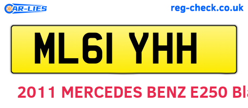 ML61YHH are the vehicle registration plates.