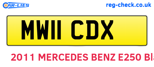 MW11CDX are the vehicle registration plates.