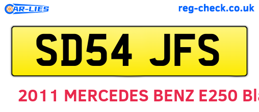 SD54JFS are the vehicle registration plates.
