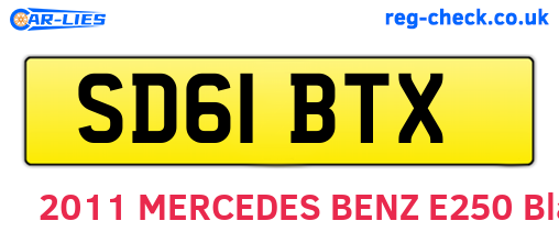 SD61BTX are the vehicle registration plates.