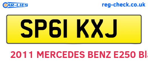SP61KXJ are the vehicle registration plates.