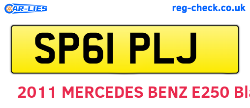 SP61PLJ are the vehicle registration plates.