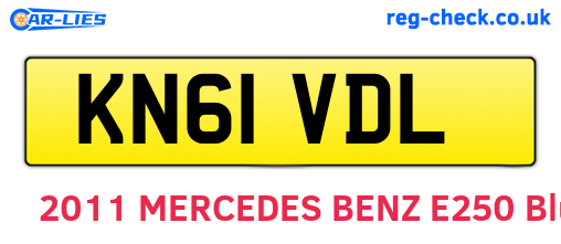 KN61VDL are the vehicle registration plates.