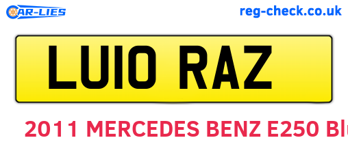 LU10RAZ are the vehicle registration plates.