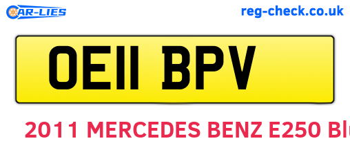 OE11BPV are the vehicle registration plates.