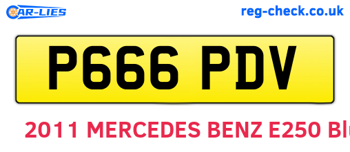 P666PDV are the vehicle registration plates.