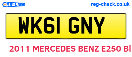 WK61GNY are the vehicle registration plates.