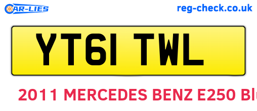 YT61TWL are the vehicle registration plates.