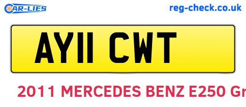 AY11CWT are the vehicle registration plates.