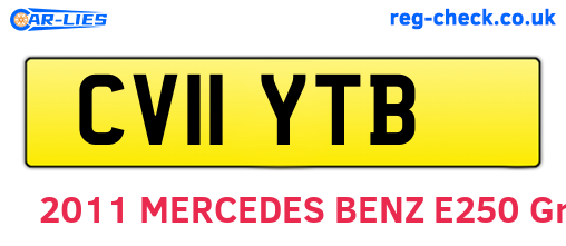 CV11YTB are the vehicle registration plates.