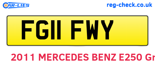 FG11FWY are the vehicle registration plates.