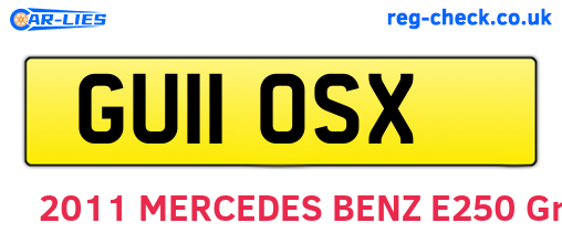 GU11OSX are the vehicle registration plates.