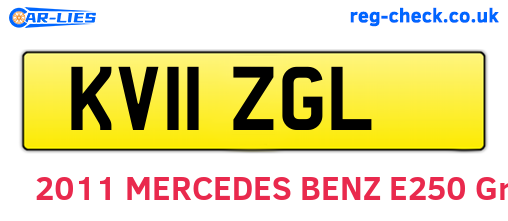 KV11ZGL are the vehicle registration plates.