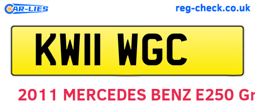 KW11WGC are the vehicle registration plates.