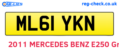 ML61YKN are the vehicle registration plates.