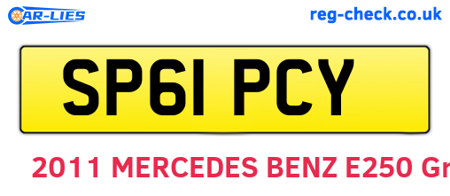 SP61PCY are the vehicle registration plates.