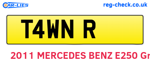 T4WNR are the vehicle registration plates.