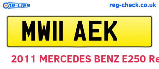 MW11AEK are the vehicle registration plates.