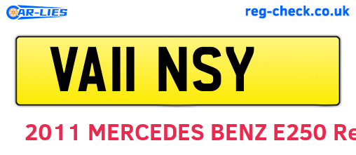 VA11NSY are the vehicle registration plates.