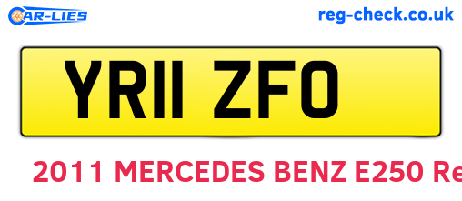 YR11ZFO are the vehicle registration plates.