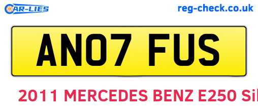 AN07FUS are the vehicle registration plates.