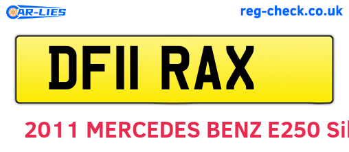 DF11RAX are the vehicle registration plates.