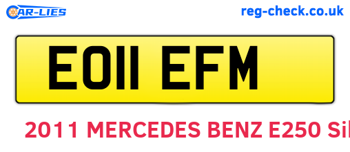 EO11EFM are the vehicle registration plates.