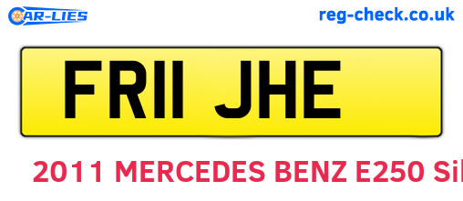 FR11JHE are the vehicle registration plates.