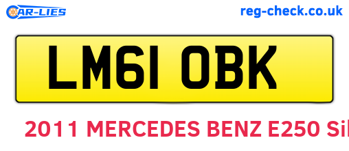 LM61OBK are the vehicle registration plates.