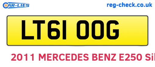LT61OOG are the vehicle registration plates.