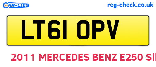 LT61OPV are the vehicle registration plates.