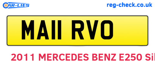 MA11RVO are the vehicle registration plates.