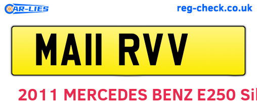 MA11RVV are the vehicle registration plates.