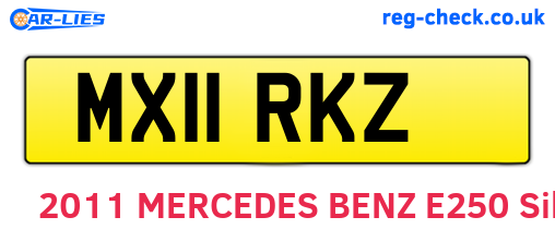MX11RKZ are the vehicle registration plates.