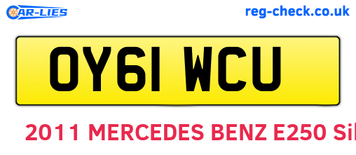 OY61WCU are the vehicle registration plates.