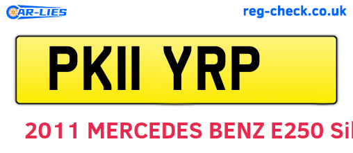 PK11YRP are the vehicle registration plates.