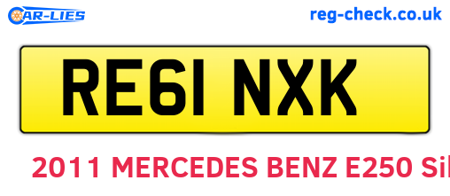 RE61NXK are the vehicle registration plates.