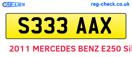 S333AAX are the vehicle registration plates.